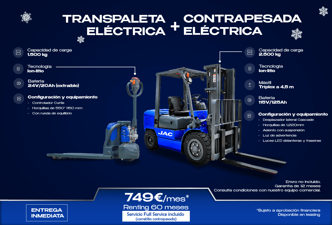 Imagen de una carretilla elevadora de litio